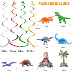 8 PCS Watercolor Dinosaur Party Honeycomb Centerpieces – Dinosaur Birthday Table