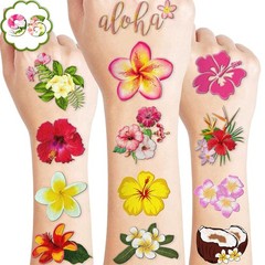 96 PCS Tropical Flower Hawaiian Pre-Cut Temporary Themed Birthday Favors Supplie