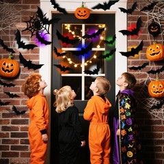 12 Lights & 48 Bats Halloween Decoration with Remote Timer