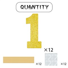 Gold Glitter Number 1 Centerpiece Sticks 1st Birthday Table Toppers 12 PCS