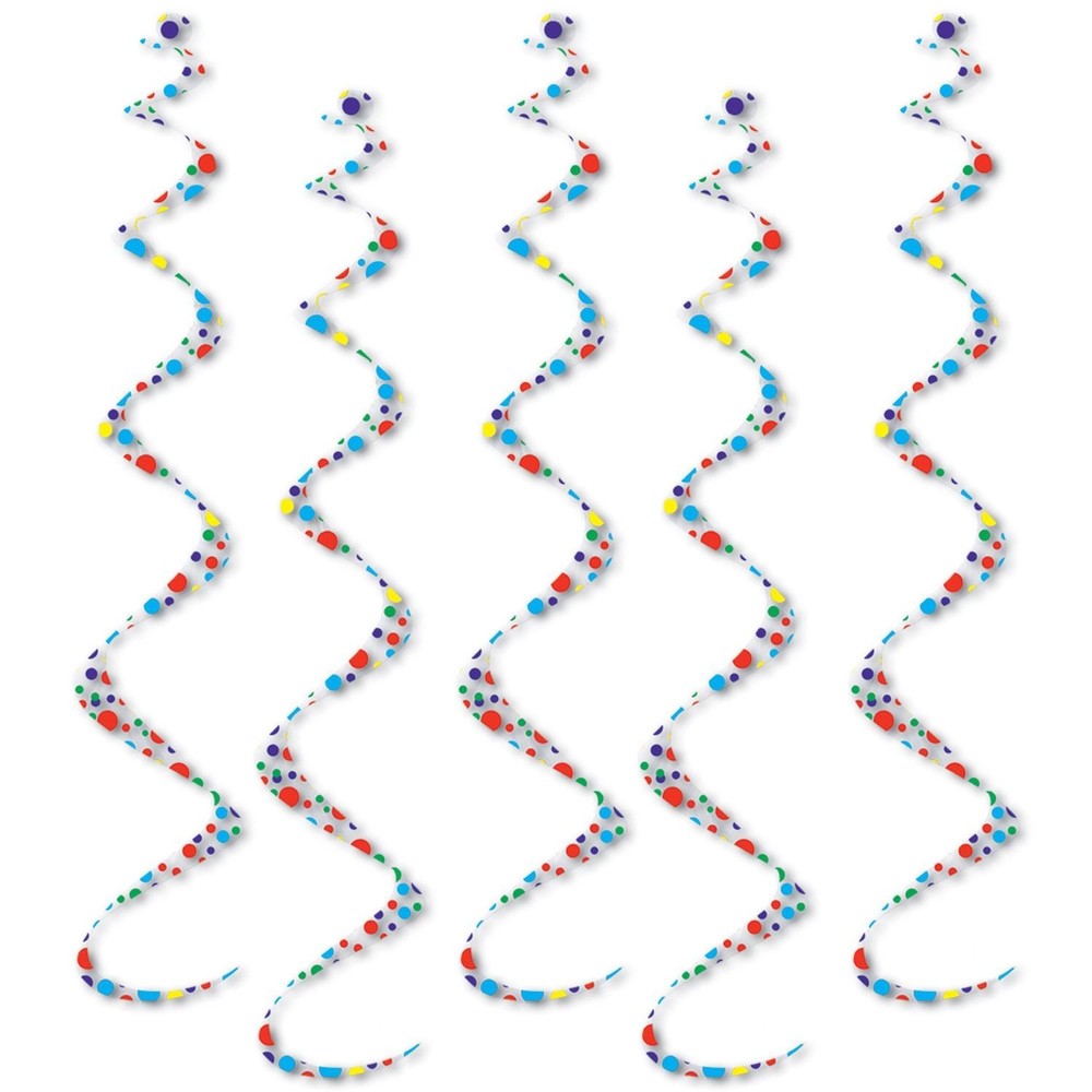 Beistle Printed Polka Dots Twirly Whirlys – Birthday | Party Supply
