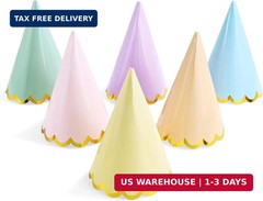 CANREVEL 24 PCS Pastel Party Hats for Adults, Pastel Party Decorations, Party He