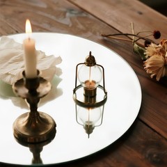 24 PCS 6 Inch Round Mirror Centerpieces Flat Circle Candle Plates Trays DIY