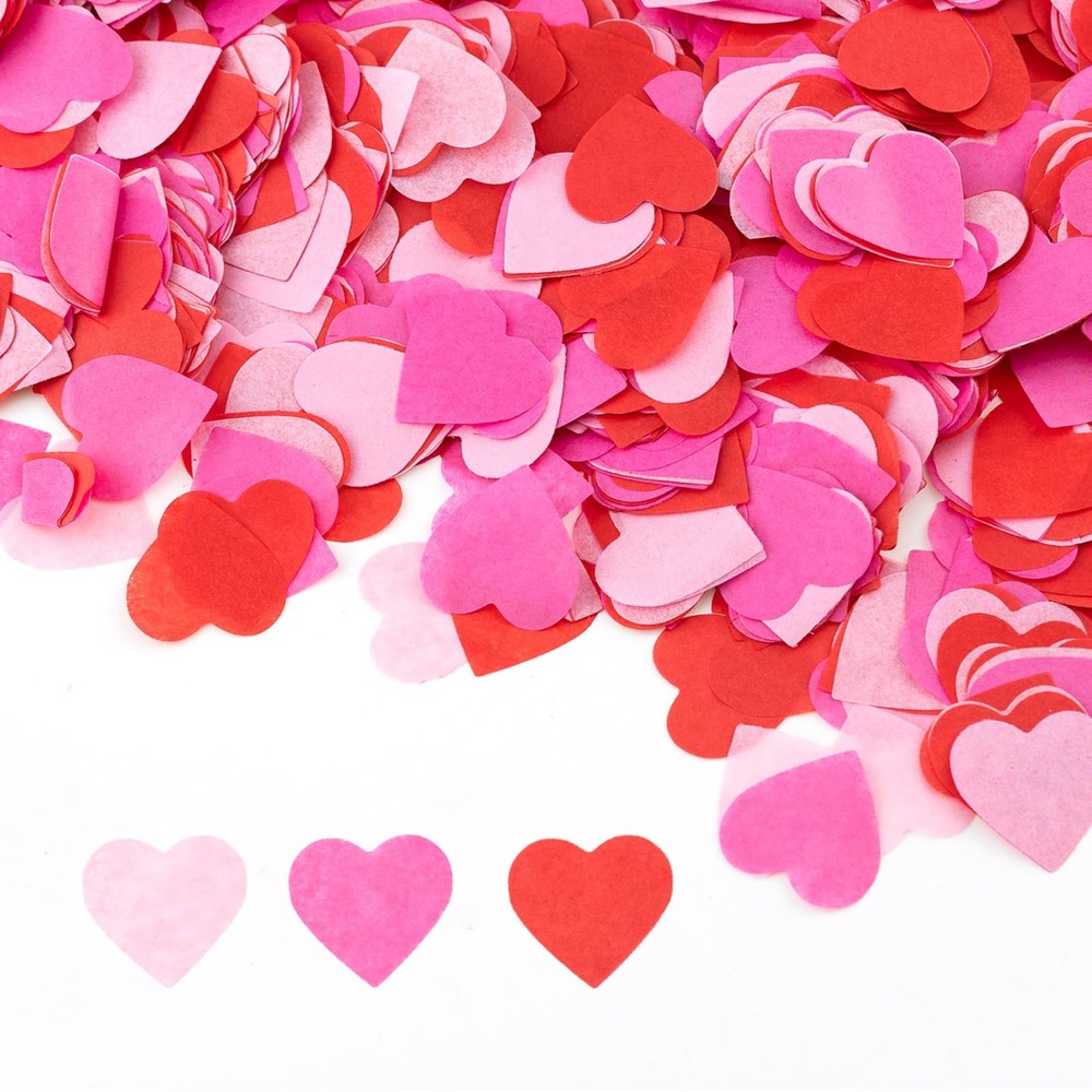 6000 PCS Paper Heart Shaped Table Confetti Valentine’s Day Wedding Engagement