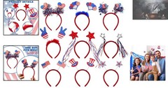 Comfortable 9PCS American Flag Headbands for Fun July 4th Celebrations