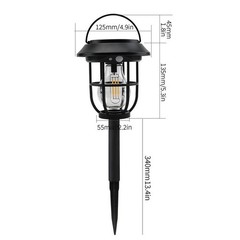 Solar Ground Stake Light for Outdoor Camping Wall Mount Warm White LED IP55