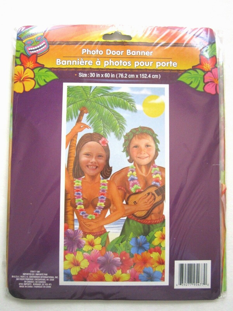LUAU BEACH PARTY FUN HULA DANCERS PHOTO DOOR PLASTIC BANNER 30″ x 60″ BRAND NEW!