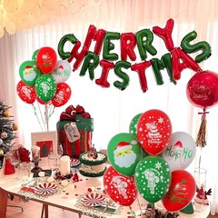 Christmas Balloons, 12 Inch Green and Red Balloons With Ribbon for Christmas …