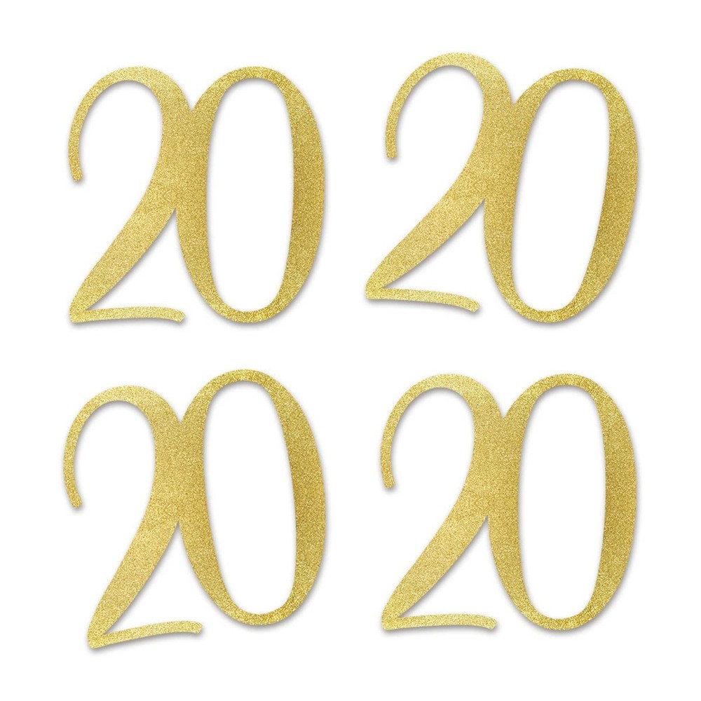 Gold Glitter 20 Cut-Out Numbers 20th Birthday Party Anniversary Decor DIY