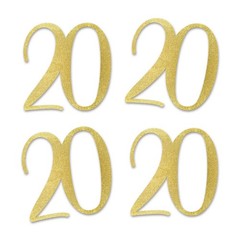 Gold Glitter 20 Cut-Out Numbers 20th Birthday Party Anniversary Decor DIY