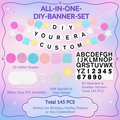 145 Pcs DIY Friendship Bracelet Birthday Banner, 5.4 ft Glitter in My Birthda…