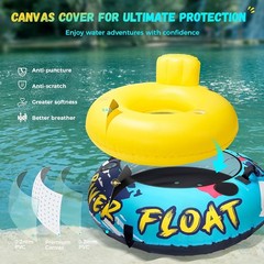 Large Heavy Duty Inflatable River Tube with Cup Holders & Backrest
