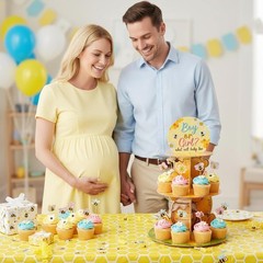 Charming Winnie the Pooh 3-Tier Cupcake Stand for Baby Showers & Gender Reveals