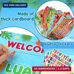 20 Pieces Luau Party Decorations Hawaiian Party Welcome Sign Summer Tropical Par