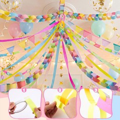 313 Pcs Macaron Fancy Party Decorations, Pastel Burlap Pennant Banner Flags, …