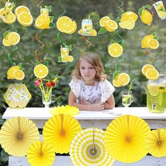 Lemonade Decorations Lemonade Party Banner Lemon Hanging Swirls Yellow Hangin…