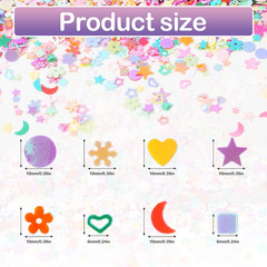 Multicolor Manicure Glitter Confetti 3.6Oz/100G, Mixed Shapes Size 2-10Mm for Pa