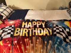 Race Car Racing Happy Birthday Backdrop Banner 71×43 (New)