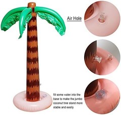 Inflatable Palm Tree Decoration, 2 Pack Jumbo Coconut Trees Beach Backdrop Favor