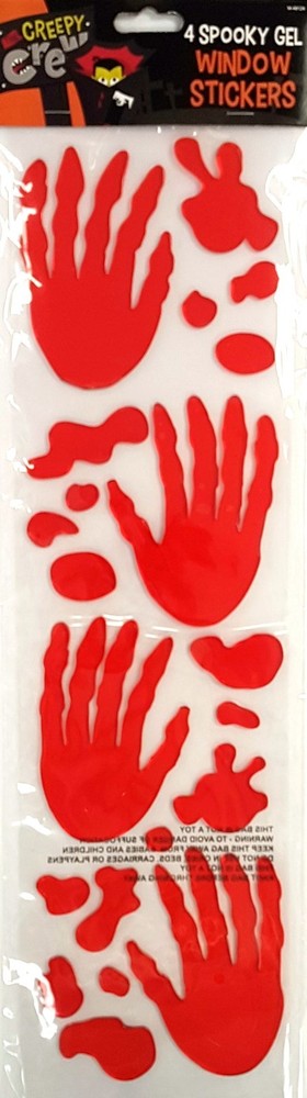 HALLOWEEN DECORATIONS WINDOW GELS Blood Hands Witch Ghost Skeleton Pumpkin Boo👻