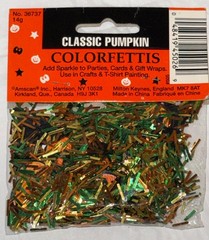 Vintage Amscan 1/2oz/14g Printed Classic Pumpkin Yellow/Green/Orange Confetti