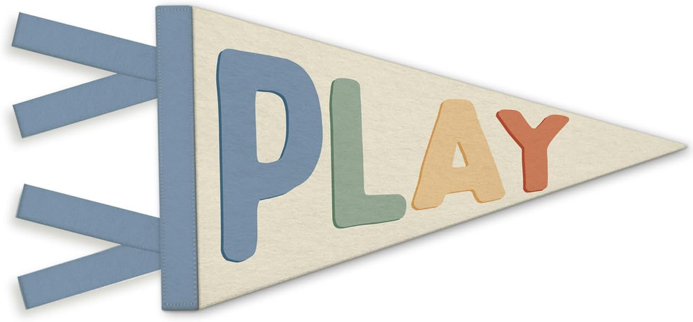 Kids Playroom Decor, Play Sign Wall Felt Pennants Banners Flags, Boho Colorful W