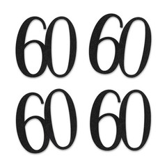 Black Glitter 60 CutOut Numbers 60th Birthday Anniversary Party Decor DIY