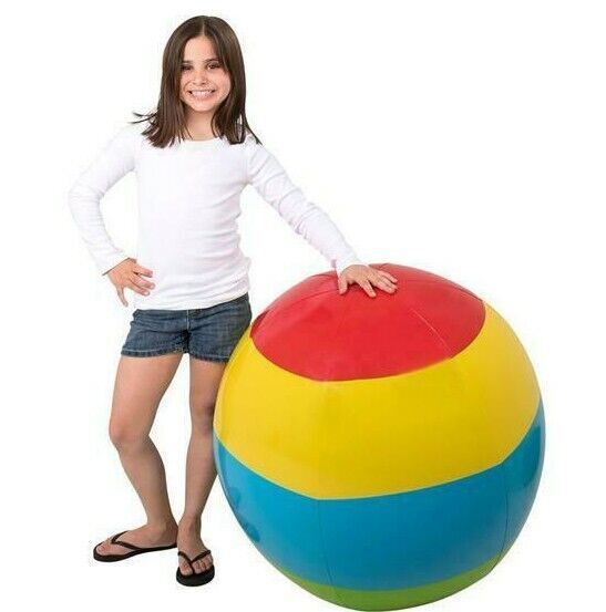 2 HUGE JUMBO GIANT 48″ INCH LARGE BEACH BALLS 4 FEET BEACHBALLS BALL LUAU POOL