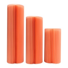 3PCS Pink Thickened Paper& PVC Foldable Paper Columns Display Pedestals Stands