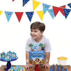 32Ft Hedgehog Birthday Party Decorations Red Blue Yellow and Golden Rings Triang
