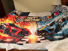 Race Car Racing Happy Birthday Backdrop Banner 71×43 (New)