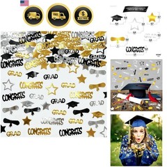 Graduation Decorations 2026 – Pack of 1000, Black and Gold Congrats Grad Grad…