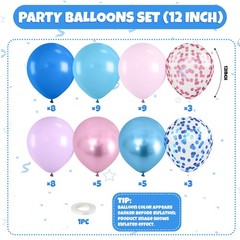 Pink and Blue Balloon, 50Pcs 12 Inch Pastel Pink Blue Purple Confetti, Royal …