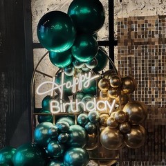Lukiituke Green and Gold Balloons, 75PCS Dark Green Balloons, Gold Latex Ball…
