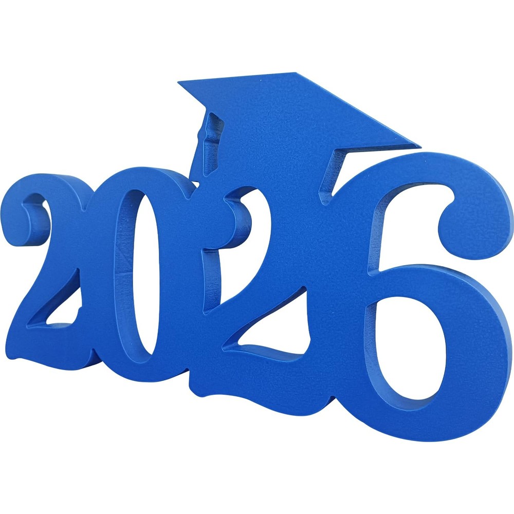 2026 Blue Graduation Decorations Wooden Centerpieces,13x7inch Double