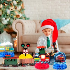 Train 3D Table Honeycomb Centerpiece Transportation Birthday Party Supplies Set