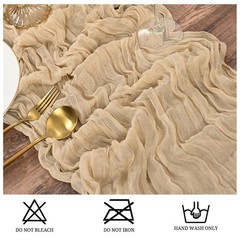 25 Pack Beige Table Runner 17 x 108inch Cheesecloth Table Runner Boho Gauze T…