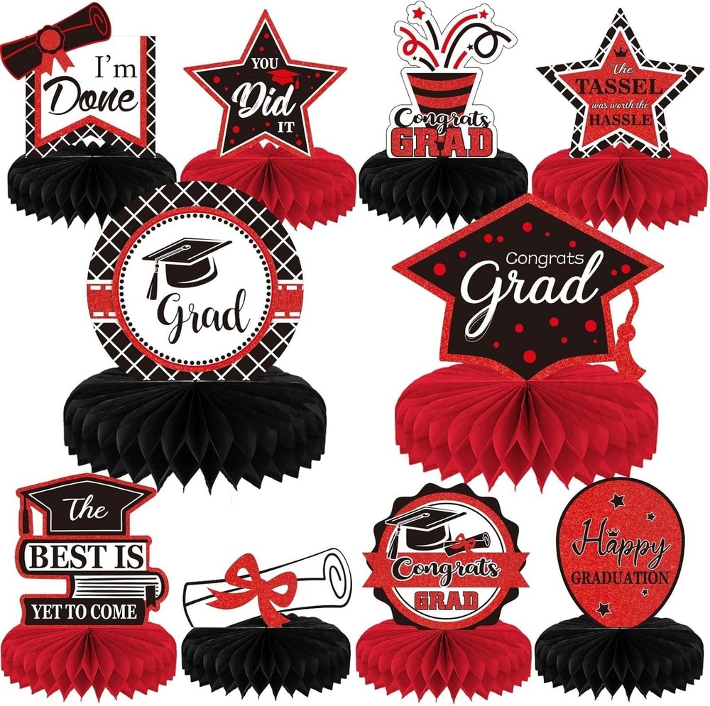 10PCS Graduation Party Decorations Class of 2026 Congrats Grad Table Centerpiece