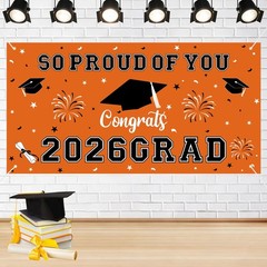 66×34″ 2026 Graduation Backdrop Banner Congrats Grad Class of 2026 Party Decor
