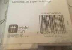 Pack Of 20 Unopened Wish Tags By Table Fun