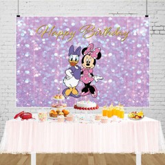 Minnie Mouse Daisy Duck Birthday Backdrop Girl Party Decoration Photo Background
