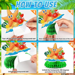 12Pcs Beach Party Decorations,Summer Party Decorations Honeycomb Centerpiece for