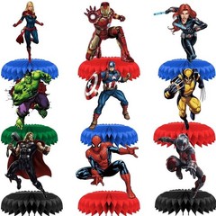 Superhero Honeycomb Centerpieces 3D Table Decorations Party Supplies