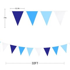 10M/32Ft Royal Blue Party Decorations Triangle Flag Pennant Bunting Fabric Ga…
