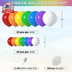 Rainbow Balloons Arch Kit – 175 Pcs party balloons ， balloons for birthday party