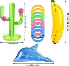 Durable PVC Inflatable Party Set: Cactus, Palm Tree & Flamingo for Beach Fun
