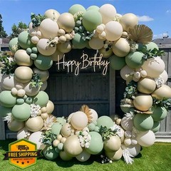 KALOR 135pc Bean Green Balloons Various Sizes