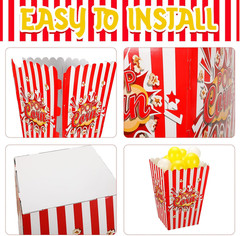 2 Pack Giant Popcorn Box Prop Cardboard Stand up with Balloons Movie 3D Popcorn