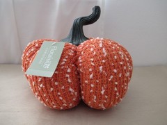Floralsilk Large Orange Plush Pumpkin, Autymn Decor, BNWT