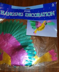 Tropical Bird Parrot Hanging Foil Amscan Swirls Decoration 20″ party Tiki New